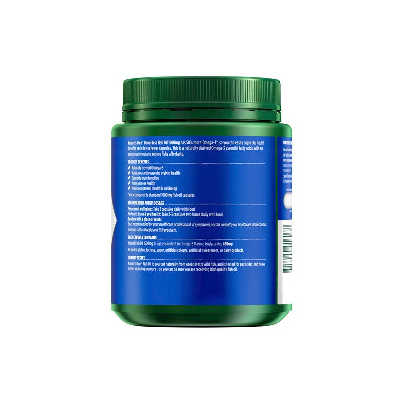 Nature's Own Odourless Fish Oil 1500Mg 400 Capsules