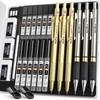 Nicpro Gold Art Mechanical Pencil Set, Metal Drafting Pencil 0.5,