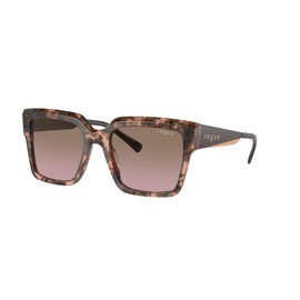 Vogue Eyewear VO5553S Sunglasses, Rose Tortoise/Pink Gradient Brown, 54 mm