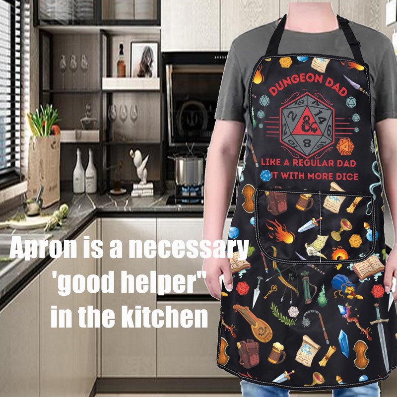 PXTIDY Gaming Kitchen Apron DND Gift Dungeon Dad Like A