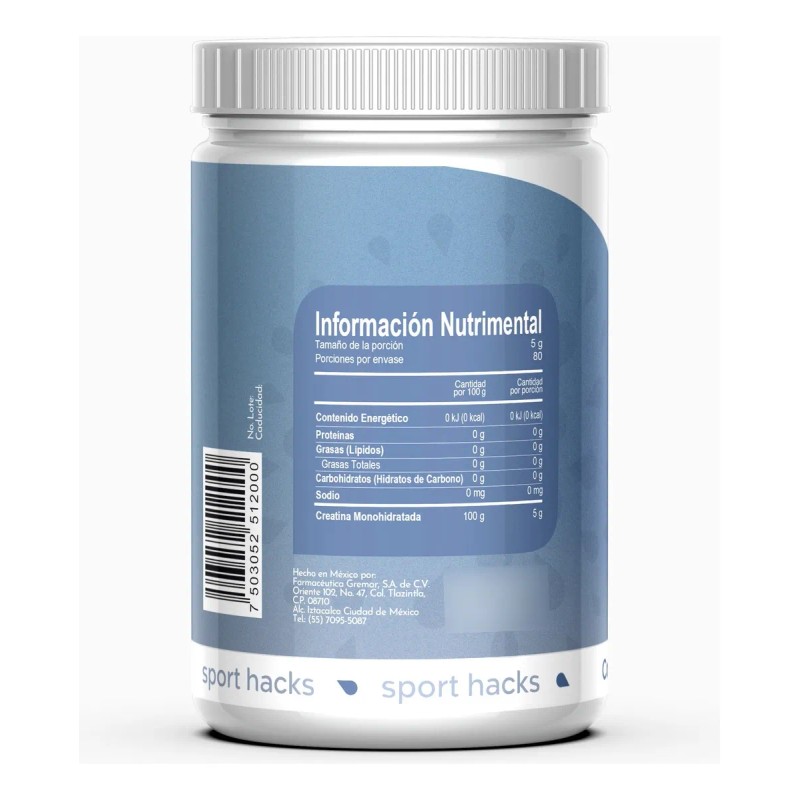 Nerea Sport Hacks Creatina Monohidratada Alta Pureza 3meses