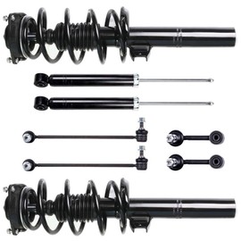 OCPTY Suspension Kits Front Strut Spring Assembly Rear shock absorber Stabilizer Bar Link Fits 2010-2013 for Volkswagen Golf 2005-2010 for Volkswagen Jetta Set of 8