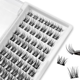 Cluster Lashes 72Pcs 8-16mm Individual Lashes Clusters D Curl, Professional Cluster Eyelashes Extension Kit DIY Lashes Individual Soft Fluffy Lashes (8-16mm, K05-Z6)