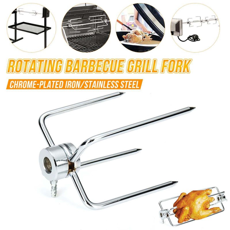 PIQIUQIU 2 Meat Clips for Rotisserie Forks Universal Stainless Steel
