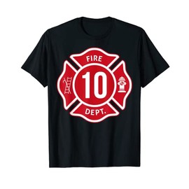 Kids Fire Truck 10th Birthday Boy Firefighter 10 Year Old T-Shirt
