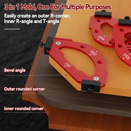 7pcs Radius Jig Router Template, 3 in 1 Corner Radius Routing Template Quick Jig Router Bit Templates Arc Cutting Auxiliary Tool R10 T10 R15 R20 T20 R25 R30 T30 R35 T35 R40 T40 R50 T50 R60 T60