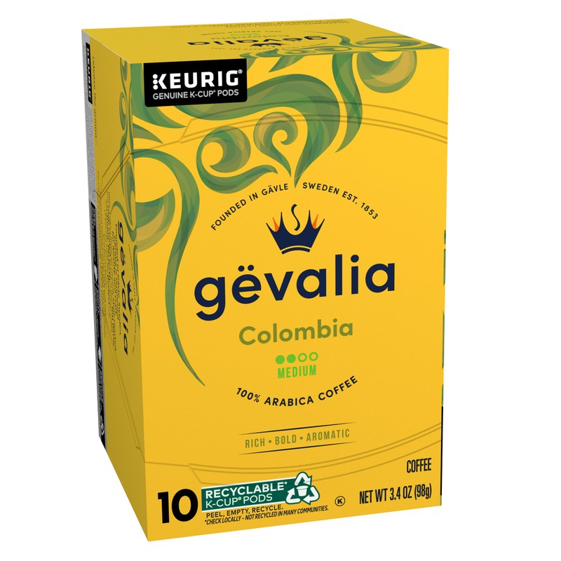 Gevalia Colombia Medium Roast K-Cup Coffee Pods, 10 ct Box