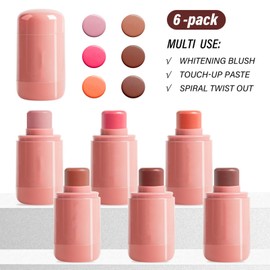 Pocket Blush Stick, 3-In-1 Natural Matte Blush Cream Blush Stick for Eyes, Cheeks & Lips, Blends Perfect for Skin Portable Multipurpose Long Lasting Waterproof for Women，Moisturizing Formula（3Pcs）