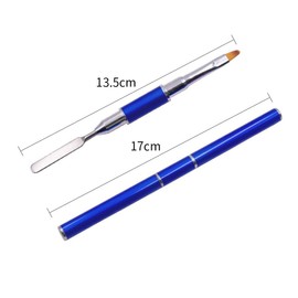 TOROKOM 2 x Dual-Ended Poly Gel Brushes, Acrylic UV Gel Dual-Ended Poly Gel Brush, Poly Gel Brush, Picker, Dual-Ended Poly Gel Nail Brush for Acrylic Nails Extension (Blue + Purple)