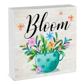 Spring Decorations for Home Spring Office Decor Farmhouse Spring Decor Spring Tiered Tray Decorations Spring House Decor Welcome Spring Sign 5 x 5 inches