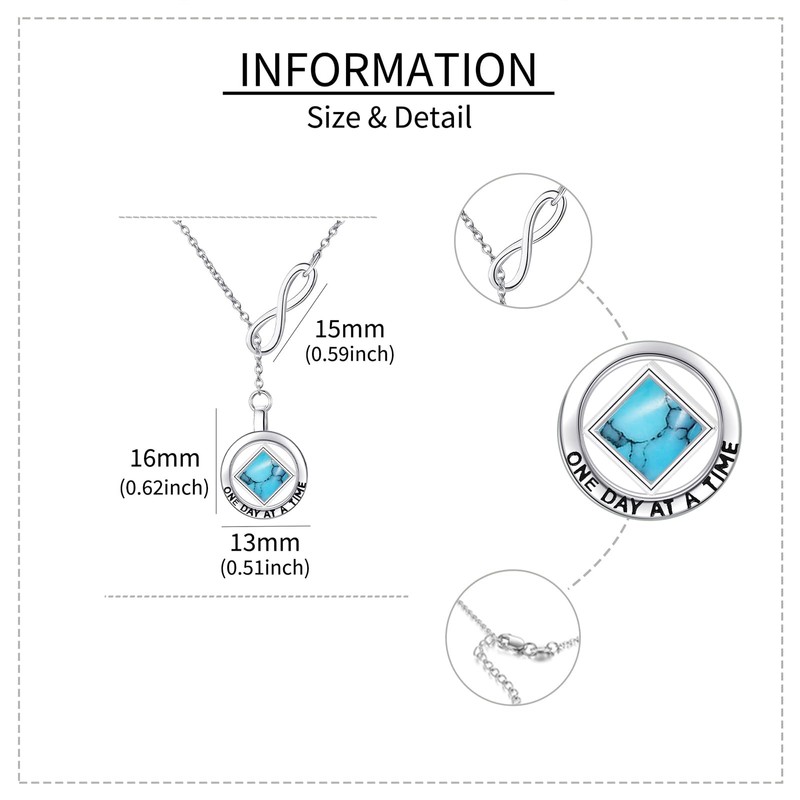 YAFEINI Sobriety Gift 925 Sterling Silver Narcotics Anonymous Necklace NA