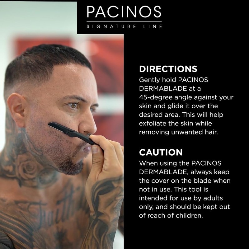 Pacinos Derma Blades for Men - Precision Straight Razor Beard