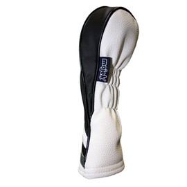 Golf Headcover Black and White Vintage Leather Style #4, 5, 6, 7 Hybrid Head Covers Fits Most Hybrid Clubs