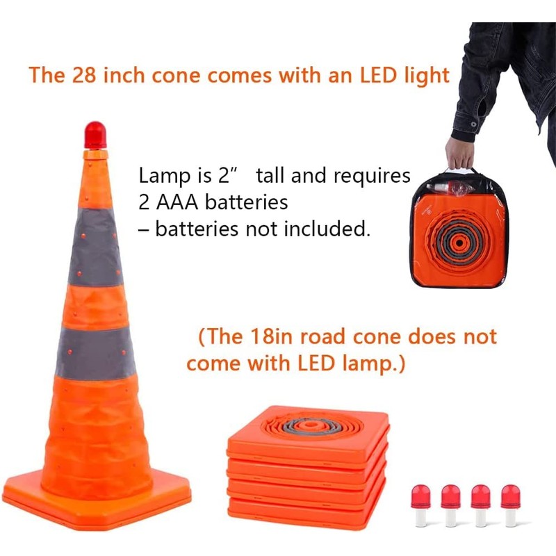 Safety Cone 28 Inch-1 Pack Collapsible Traffic Cone Pop Up