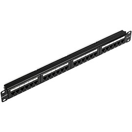 NavePoint 24-Port Cat5E UTP Unshielded Patch Panel for 19-Inch Wallmount Or Rackmount Ethernet Network 1U Black 2-Pack