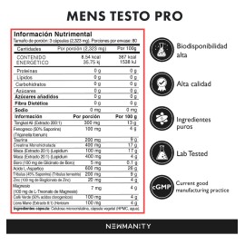 Mens Testo Pro Testosterona 11 En 1 - Newmanity 240 Caps Sin Sabor