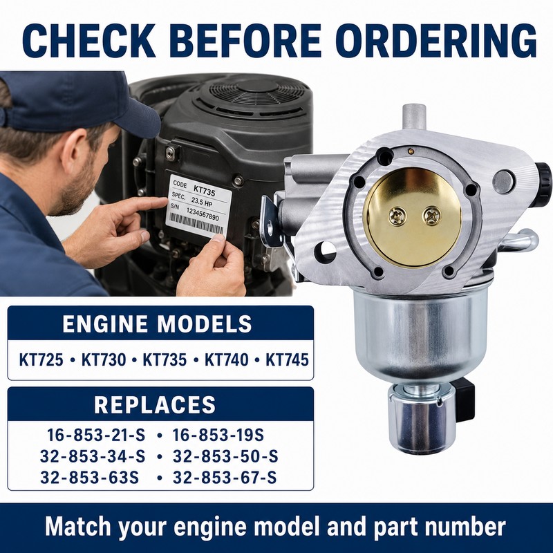 Carburetor Compatible with Kohler 7000 Series KT725–KT745, 22–26HP