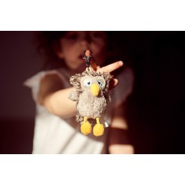 Schaffer 0253 Plush Keyring Owl Eulalia, Polyester, No Gemstone