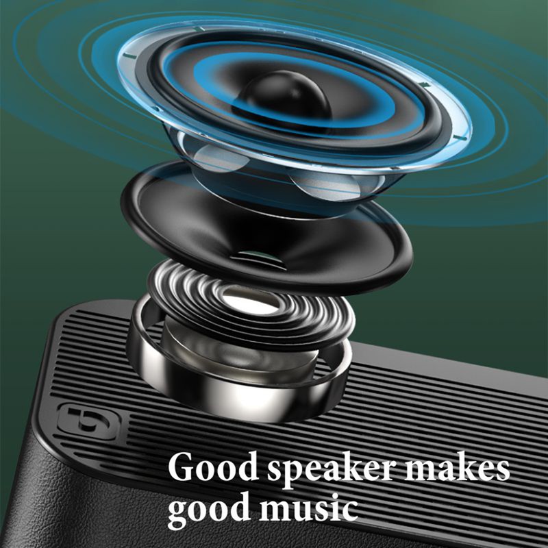 Digital Radio Alarm Clock Bluetooth Speaker Clock with Time and