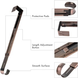 LBSUN Wreath Hanger, Adjustable Over The Door Wreath Hanger Wreath Holder Wreath Hook for Door Christmas (Bronze,20 lbs)