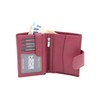 Wallet with outside lock LEAS, Genuine Leather, red - ''LEAS