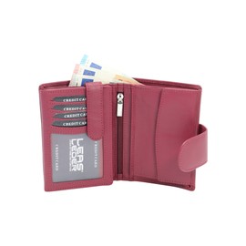 Wallet with outside lock LEAS, Genuine Leather, red - ''LEAS Special Edition''