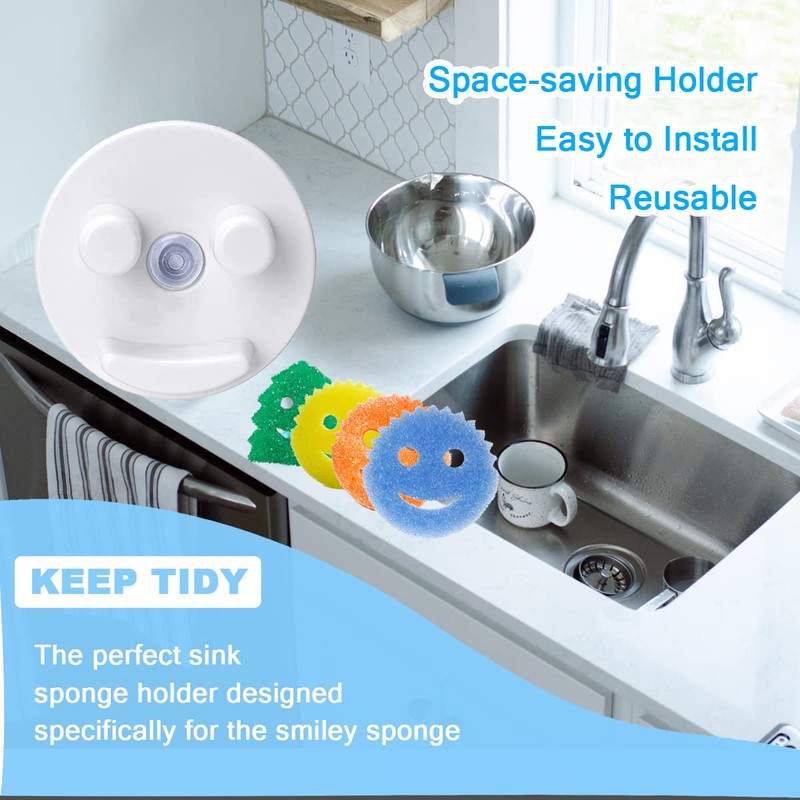 Scrub Sponge Holder for Kitchen Sink - Suction Cup Sponges