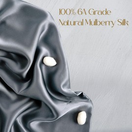 ZIMASILK 100% Pure Mulberry Silk Pillowcase for Hair and Skin Health,Soft and Smooth,Both Sides Premium Grade 6A Silk,600 Thread Count,with Hidden Zipper,1pc (Queen 20''x30'',Gray Blue)