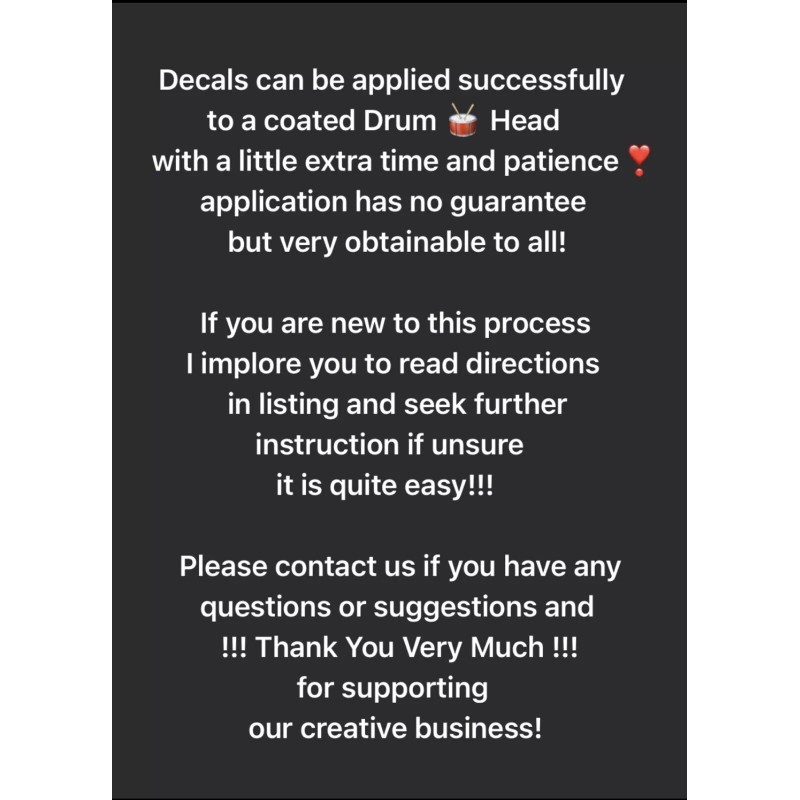 Pearl Drum Head 🥁 Decal Black High Quality Permanent Vinyl