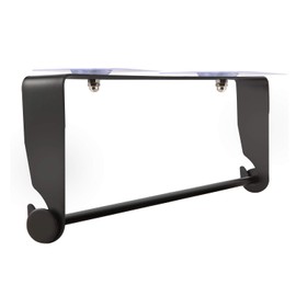 PHUNAYA Under Cabinet Paper Towel Holder Wall Mount for Home Kitchen,Stainless Steel for Large Rolls-Black