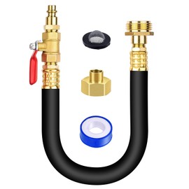 SOMDARHK RV Winterizing kit 18”, Sprinkler Blowout Adapter with Shut Off Valve, 1/4 Air Compressor Quick Plug & Filter Hose Washer for Camper, Motorhome, Sprinkler Systems