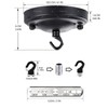 YSGUYILT Ceiling Rose with Hooks Ceiling Canopy Black Metal Canopy