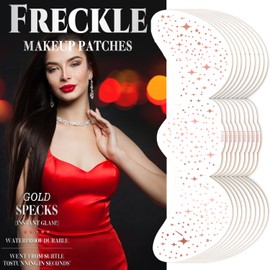 Gold Glitter Freckles Face Tattoo, 10 Sheets Speckles Patches, Sparkle Face Makeup for Holiday Dance Music Party - (K92012 Pink Gold)