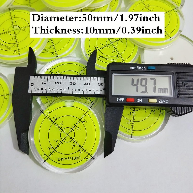 SIZIKJXGHWYI Circular Bubble Level with Double Sided Adhesive Bottom Spirit