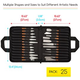 MEEDEN Artist Painting Knife Set: 25Pcs Assorted Stainless Steel Palette Knives with Wooden Handle - Art Supplies for Adults, Beginners, Students, Professional Artists