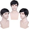 BECUS Human Hair Wig Men Wigs Human Hair Black Wig
