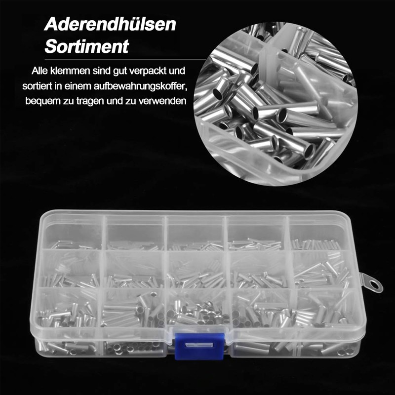 Wire End Ferrules Assortment, 700 Pieces Wire End Ferrules Uninsulated,