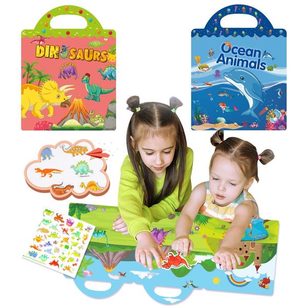 Toddler Reusable Sticker Books for Toddlers, Reusable Stickers for Toddlers,