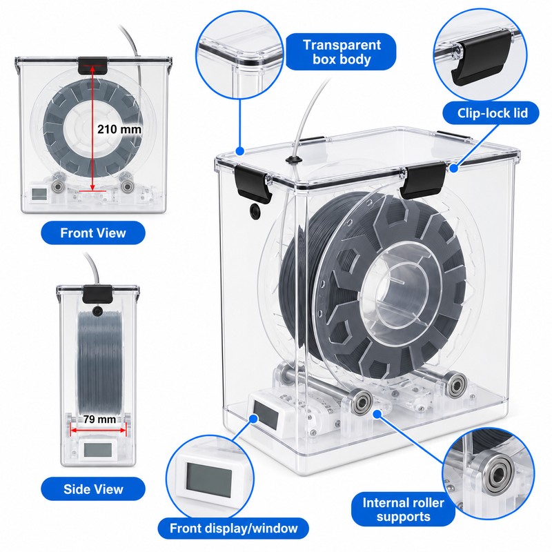 3D Printer Filament Storage Box for Moisture Protection – Airtight