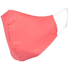 styleBREAKER Unisex Cotton Fabric Mask, Plain, Double Layer, Reusable, Washable, Community Mask 08040005, Colour: Coral