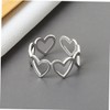 FOMIYES Versatile Aesthetic Rings 2pcs Open Heart Rings for Women