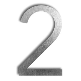 Brushed Aluminium House Number Sign Weatherproof and Rustproof House Number Various Sizes 10-30 cm - High Quality and Modern (2, 20 cm)