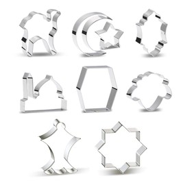 Eid & Ramadan Cookie Cutter - Set of 9 - Mosque, Lantern, Moon, Islamic Star, Star, Kaba, Sheep head, Camel
