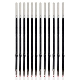 Pack of 12 Gel Ink Refill for Retractable Pens, Fine Tip Point 0.5mm, Black Ink, Fits Retractable Pen, Universal Size Refill, 115mm/11.5cm/4.5 inches (Black, 115mm, Fine Tip)