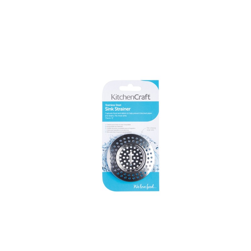 KitchenCraft KCSINKLH Stainless Steel Kitchen Sink Strainer Plug, 7.5 cm,