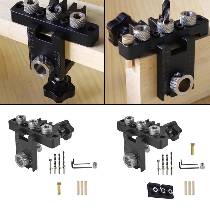 TopHomer 3-in-1 Pocket Hole Jig Kit, Drilling Template Self-Centering for