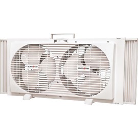 EUROSTAR Twin Window Fan, White, 33 Inch