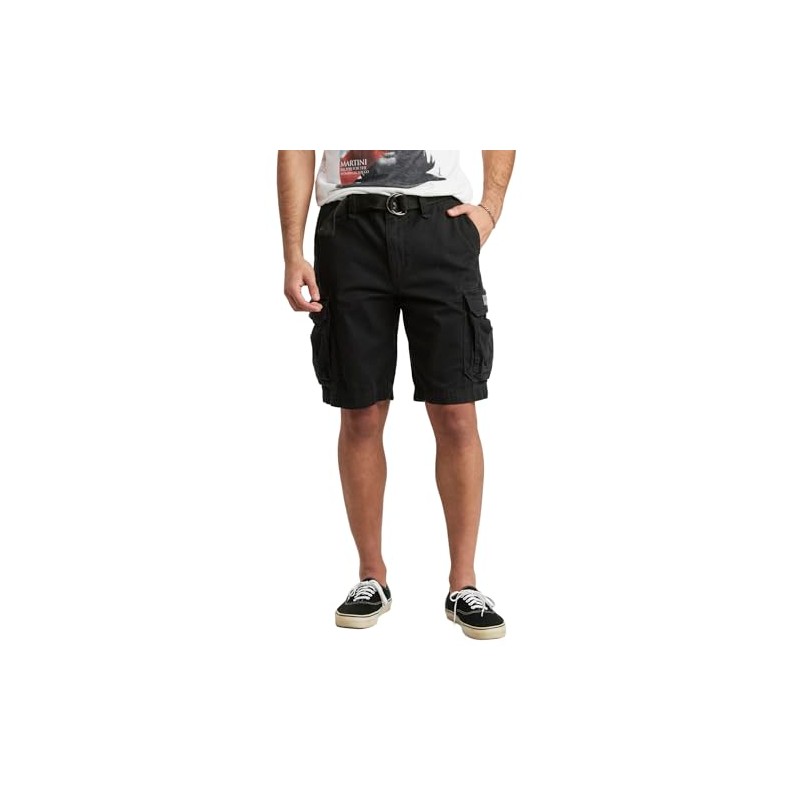 UNIONBAY Men's Survivor Belted Cargo Short, Black, 30