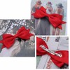 Red Hair Bows For Women Bow Hair Clips Silk Satin