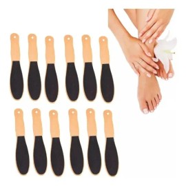 12 Limas Para Pies Doble Cara De Madera Pedicura